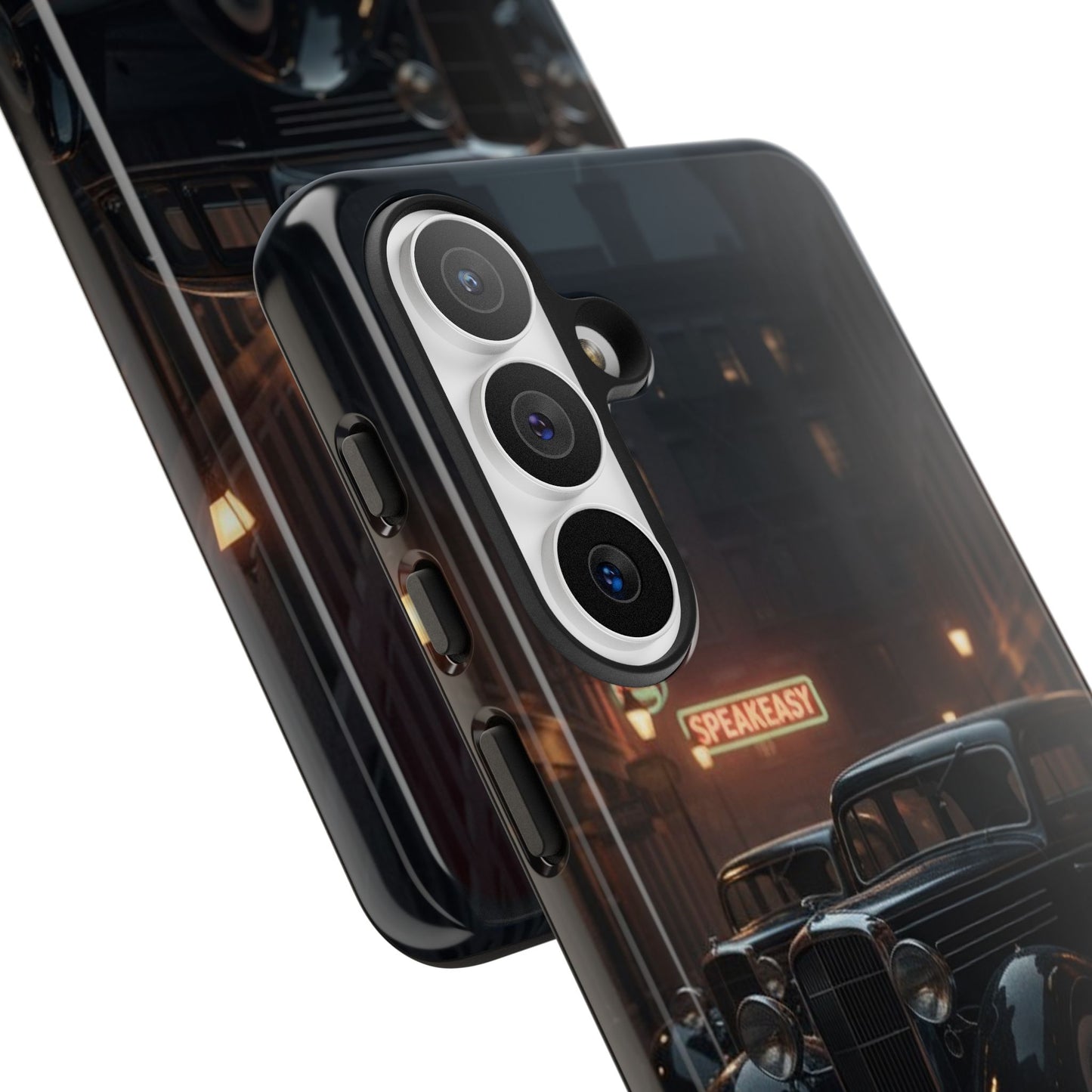 Vintage Classic Car Phone Case | Retro Noir Aesthetic | 1930s Street Scene Tough Case for iPhone & Samsung