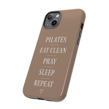 Pilates Phone Case | Eat Clean Pray Sleep Repeat Aesthetic | Wellness Girl Gift