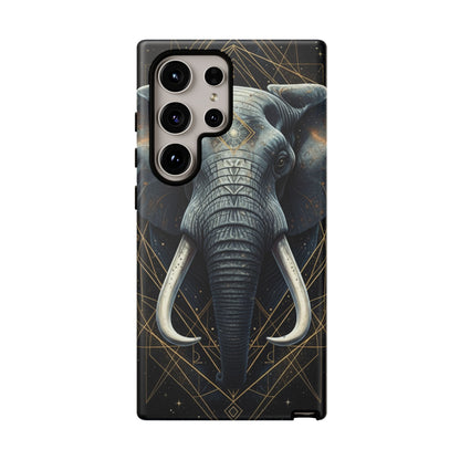Elephant Mandala Phone Case – Black and Gold Spiritual Elephant Tough Protective Case
