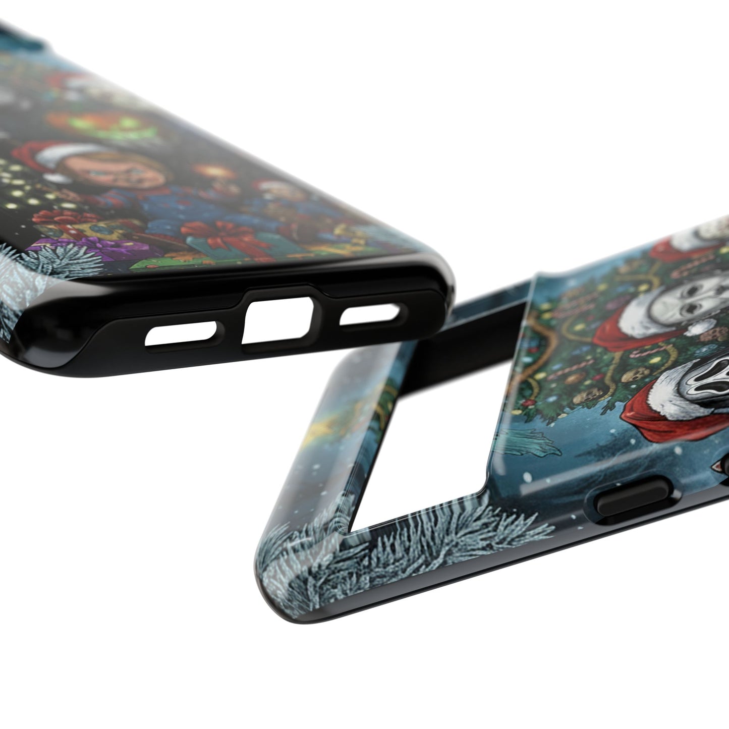 Christmas Horror Phone Case – Festive Slasher Collage Tough Case (iPhone, Samsung, Pixel)