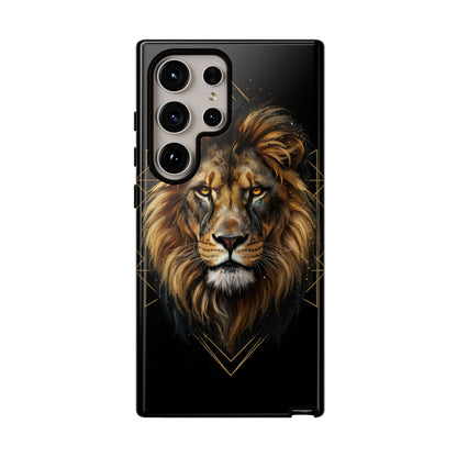 Majestic Lion Phone Case – Black Gold Luxury Lion Art Tough Protective Case