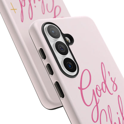 Gods Child Phone Case Christian Pink Aesthetic Tough iPhone Case