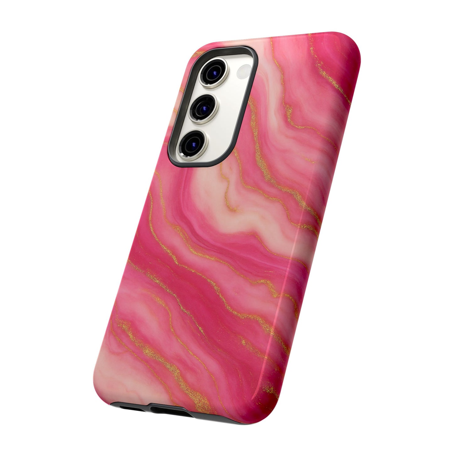 Pink Marble Phone Case | Rose Gold Swirl Aesthetic Tough Protective Case