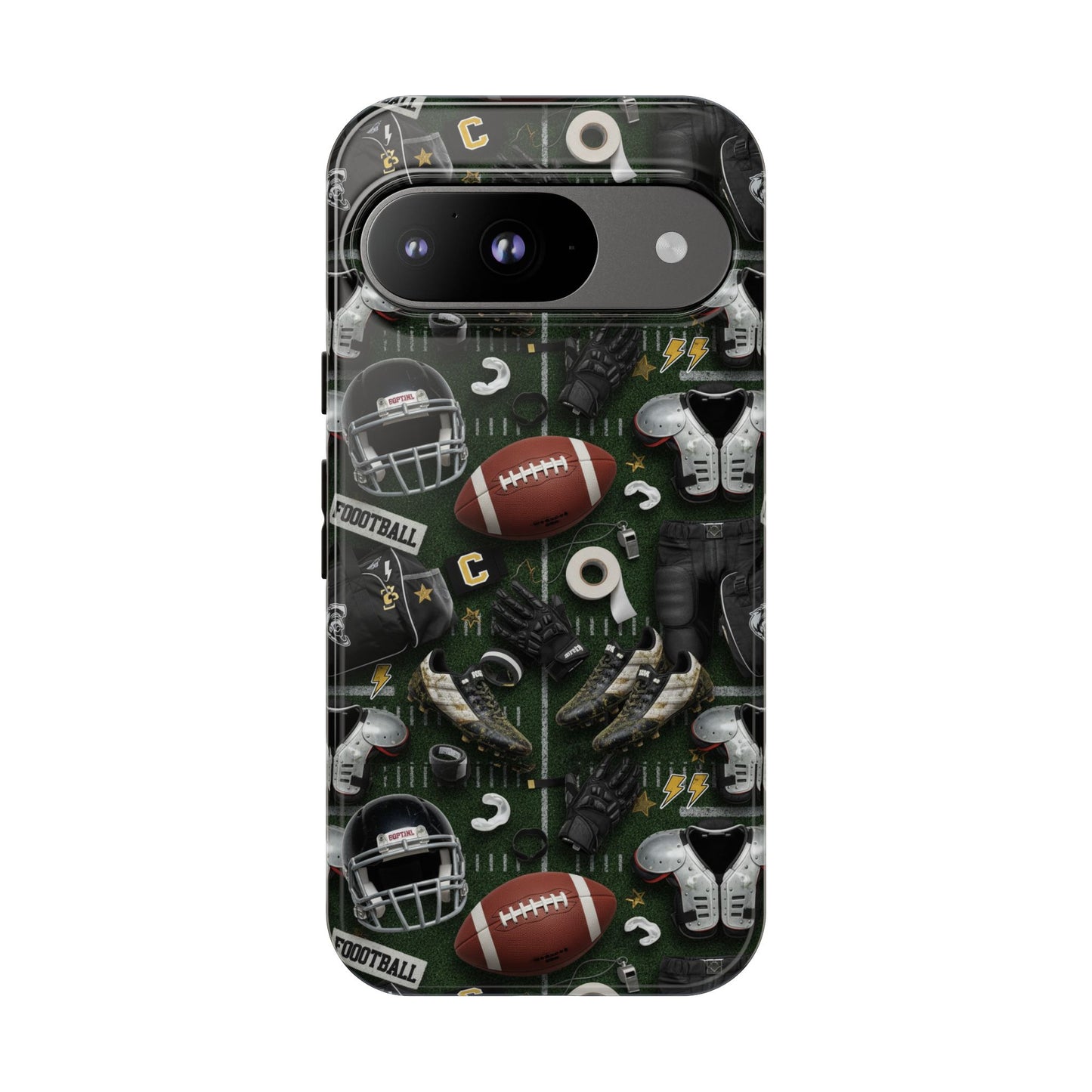Football Pattern Phone Case – Sports Fan Tough Protective Game Day Case
