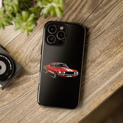Red Muscle Car Phone Case – Classic Car Racing Tough Protective Case