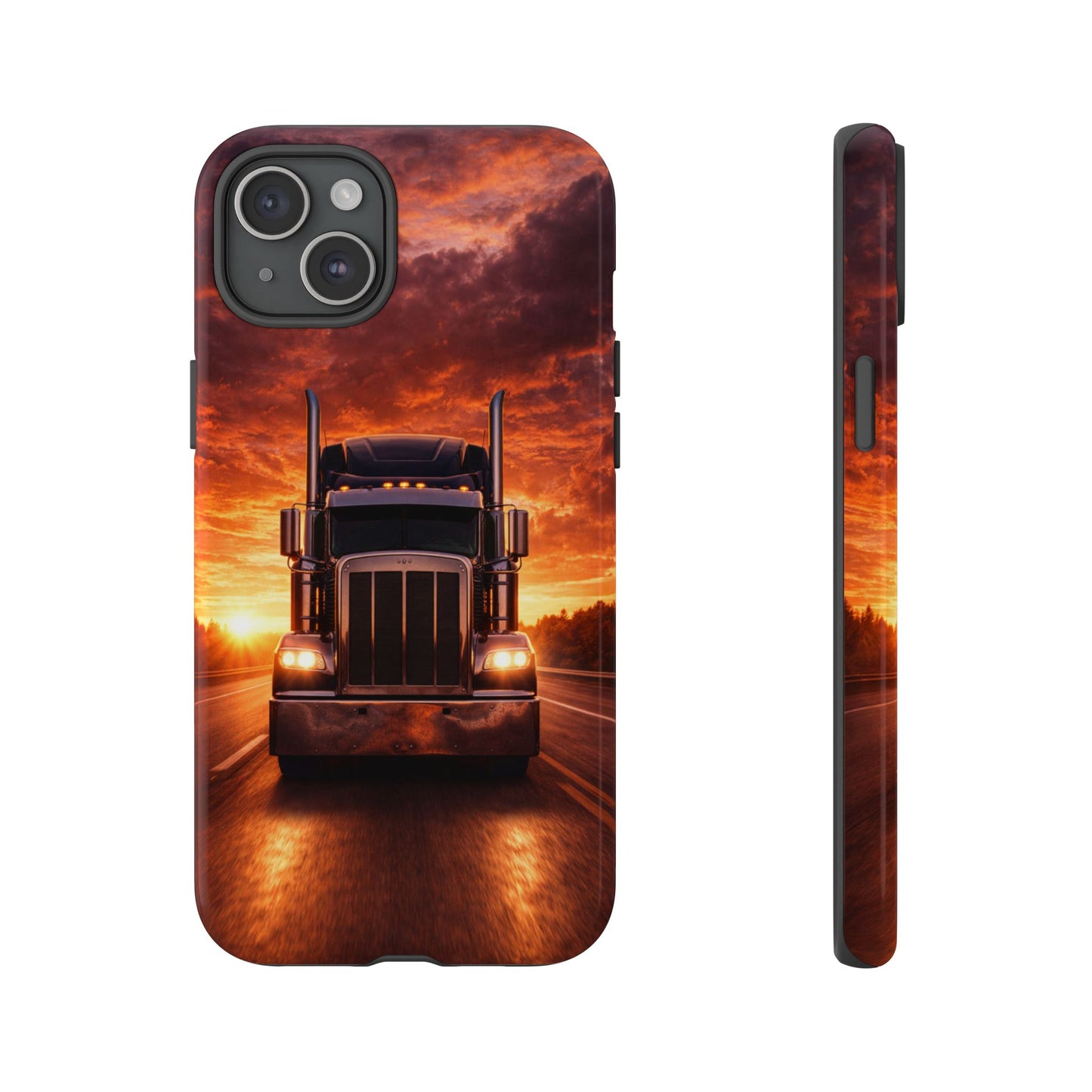 Big Rig Truck Phone Case Sunset Highway Semi Truck iPhone Samsung Cover