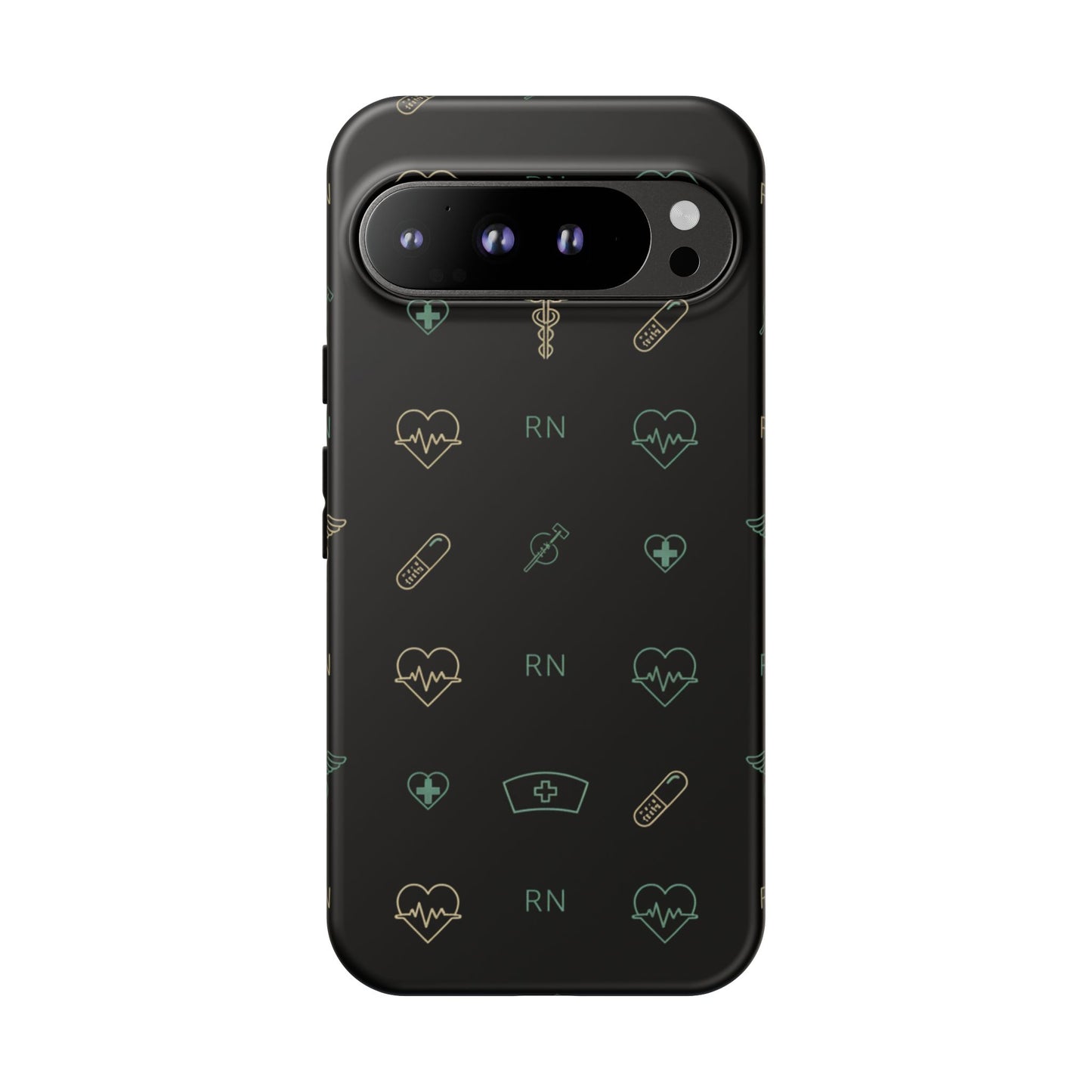 RN Nurse Phone Case – Minimal Medical Icon Pattern Healthcare Worker Tough Case