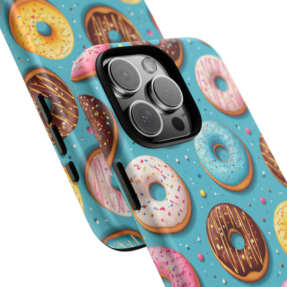 Cute Donut Pattern Phone Case – Colorful Sprinkles Dessert Design for Iphone, Samsung Galaxy and Pixel