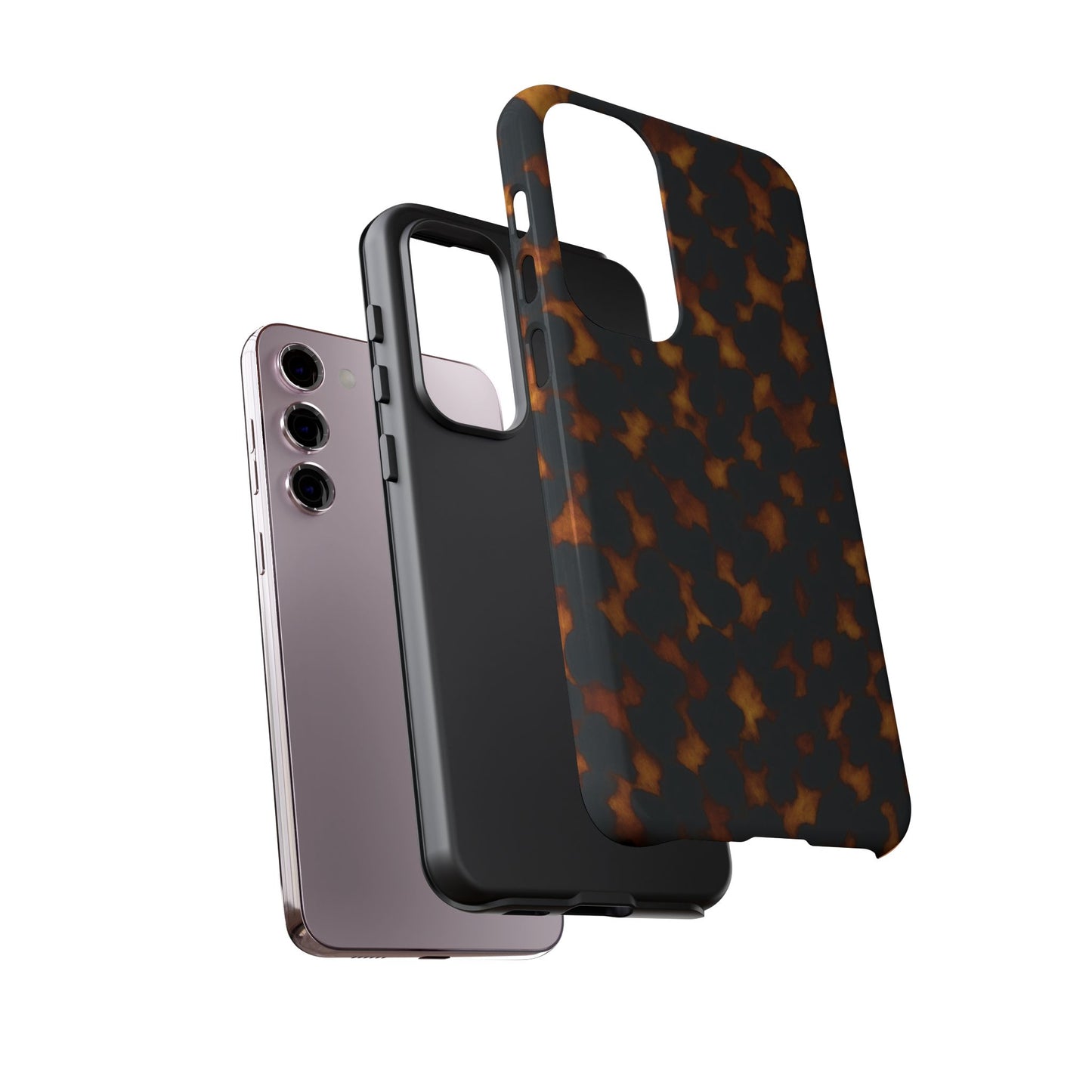 Tortoiseshell Pattern Tough Phone Case | Classic Leopard-Style Protective Cover