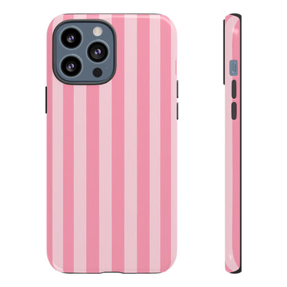 Pink Stripe Phone Case – Pastel Coquette Aesthetic Tough Protective Case