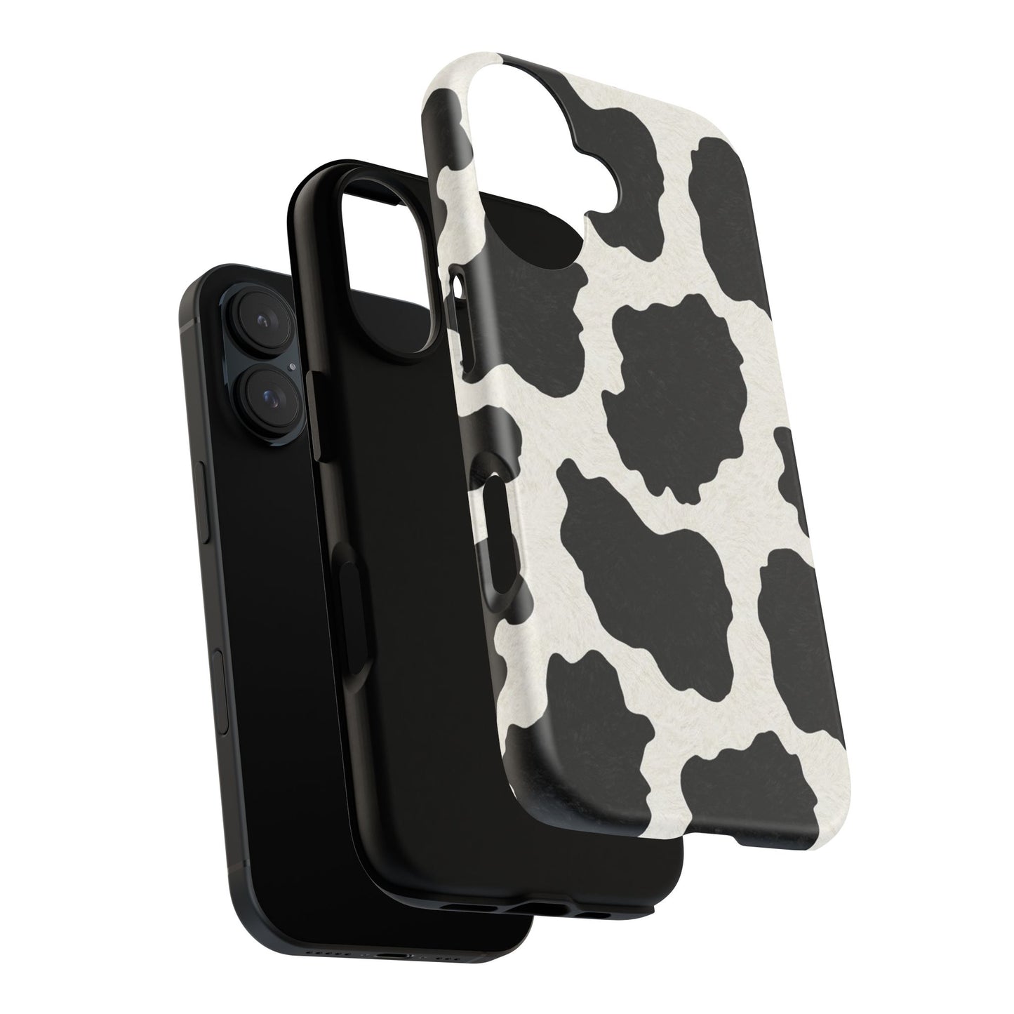 Black & White Cow Print Phone Case | Aesthetic Tough Protective Case
