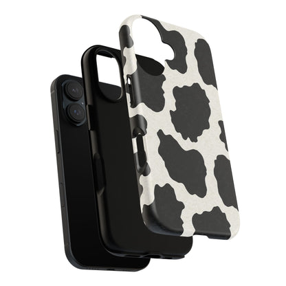 Black & White Cow Print Phone Case | Aesthetic Tough Protective Case