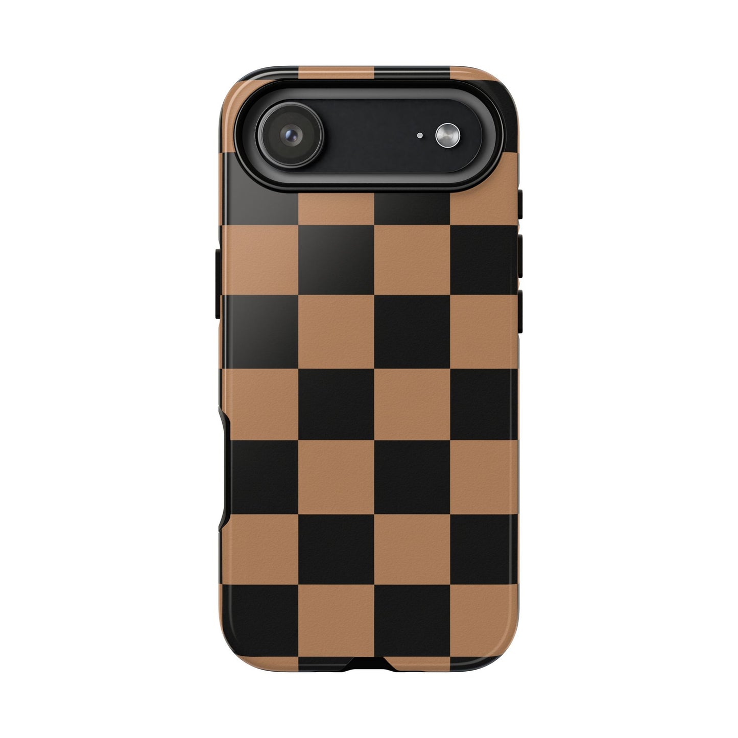 Brown Checkered Phone Case | Aesthetic Checkerboard iPhone & Samsung Tough Case