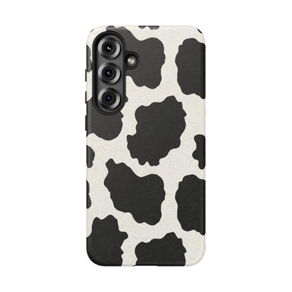 Black & White Cow Print Phone Case | Aesthetic Tough Protective Case