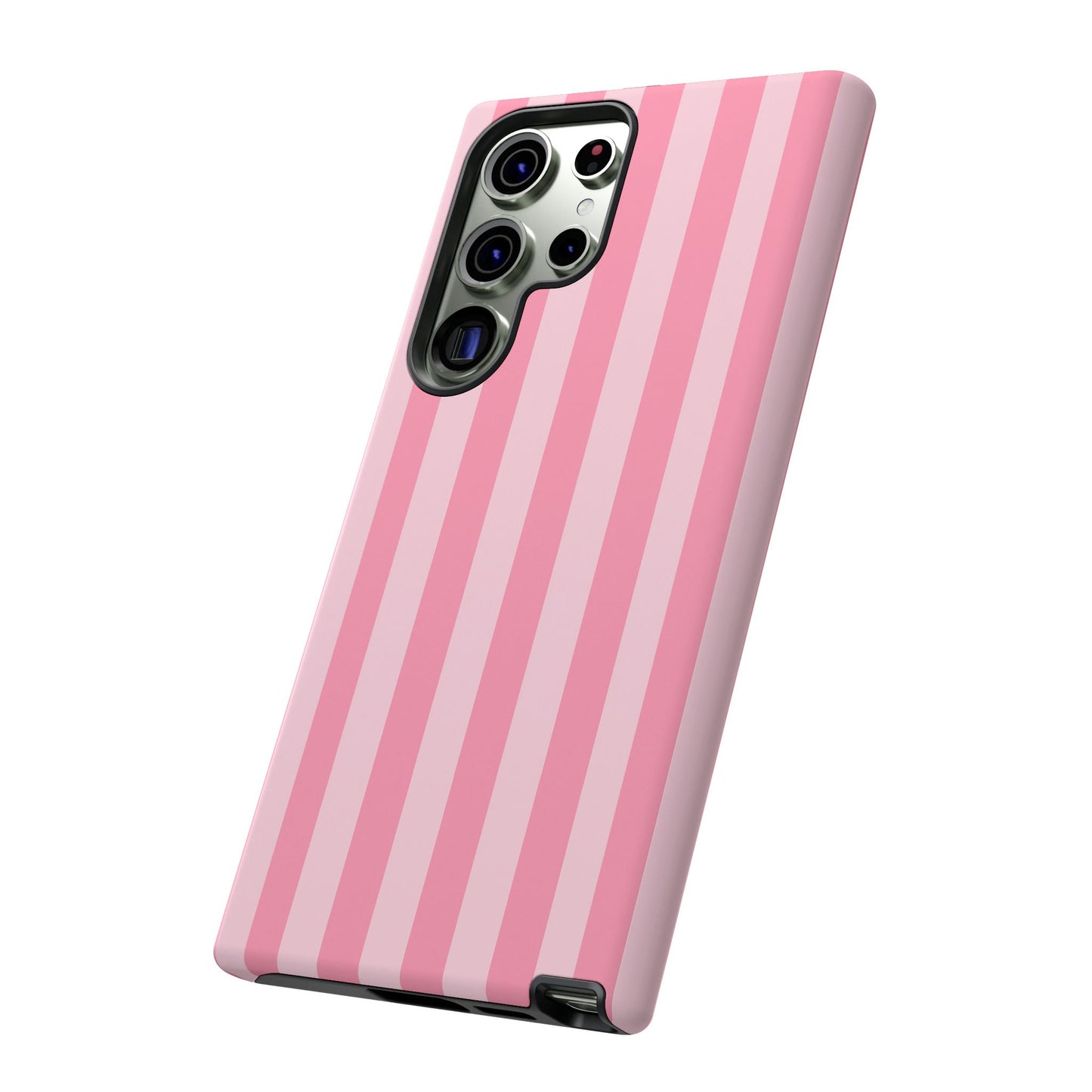 Pink Stripe Phone Case – Pastel Coquette Aesthetic Tough Protective Case