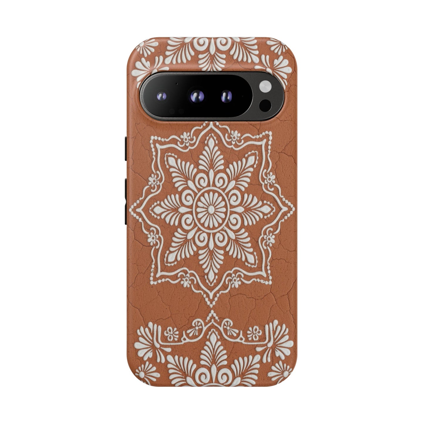 Talavera Terracotta Phone Case | Mexican Floral Pattern iPhone & Samsung Tough Case | Boho Clay Aesthetic Cover