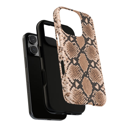Snake Print Phone Case – Brown Python Pattern Slim Protective Cover for Iphone, Samsung Galaxy and Pixel