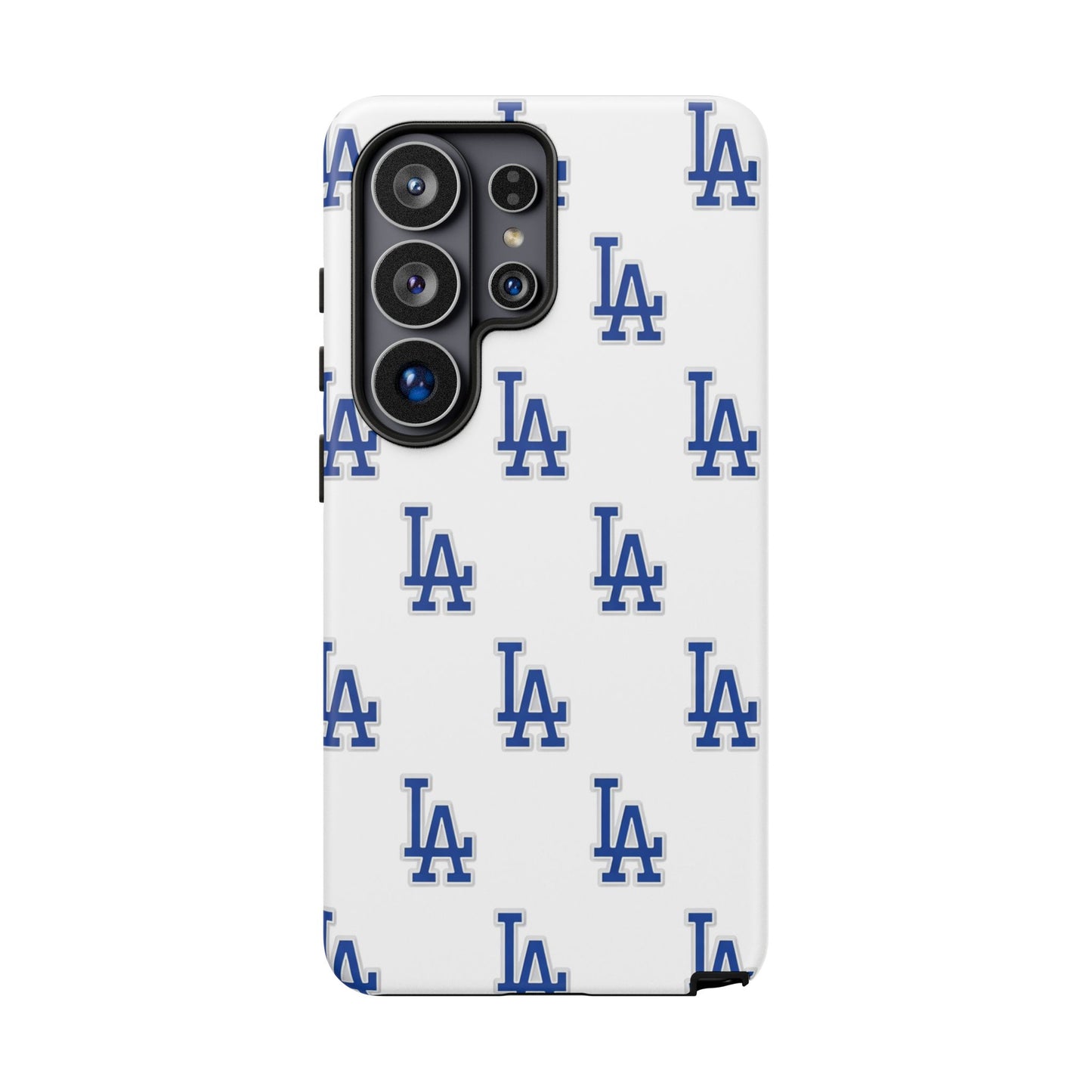 Blue LA Monogram Pattern Phone Case | Minimal Baseball Inspired Tough Cover