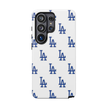 Blue LA Monogram Pattern Phone Case | Minimal Baseball Inspired Tough Cover