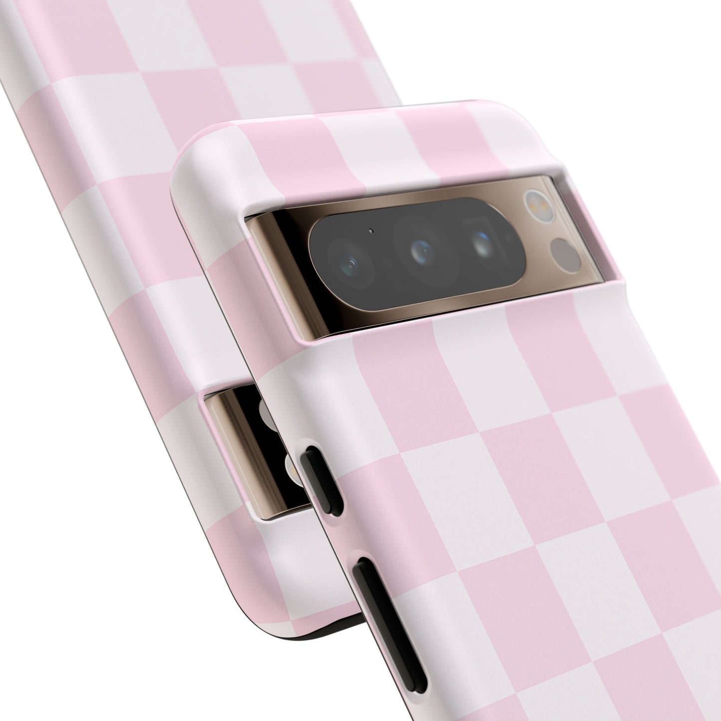 Light Pink Checkerboard Phone Case | Pastel Aesthetic Checkered iPhone & Samsung Tough Case