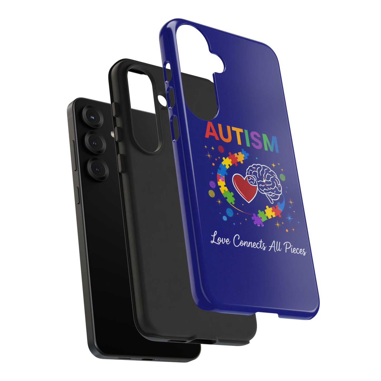 Autism Awareness Tough Case – "Love Connects All Pieces" Phone Case for Iphone, Samsung Galaxy and Pixel