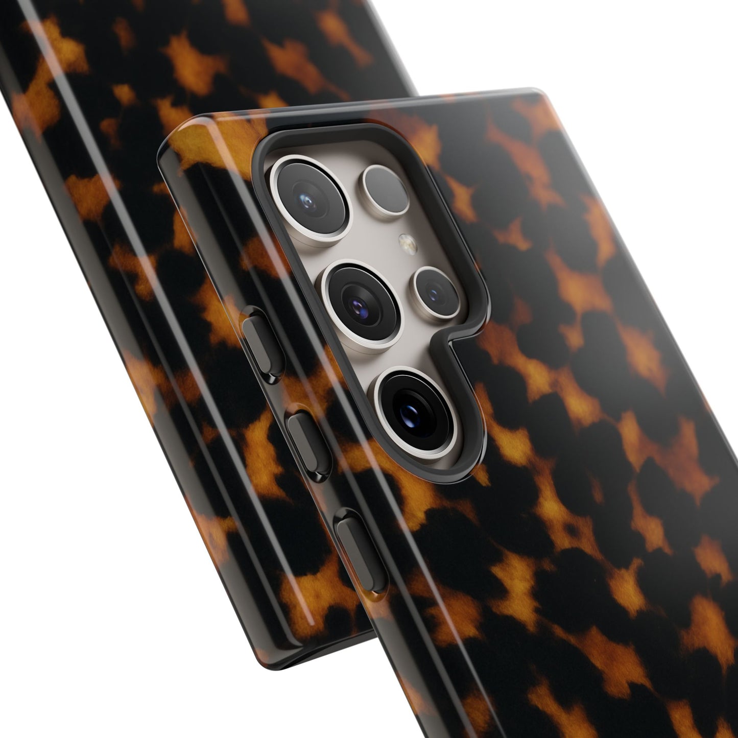 Tortoiseshell Pattern Tough Phone Case | Classic Leopard-Style Protective Cover
