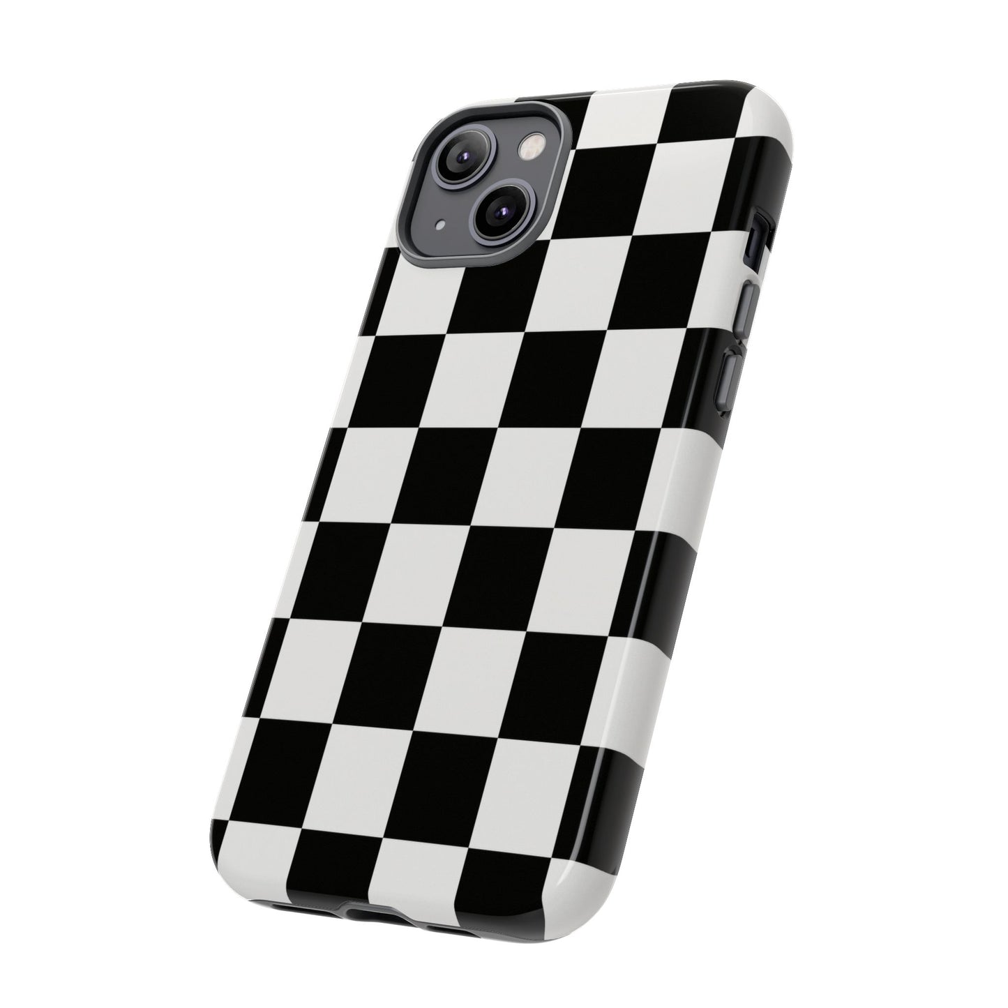 Black & White Checkerboard Phone Case – Classic Aesthetic Tough Protective Case for Iphone, Samsung Galaxy and Pixel