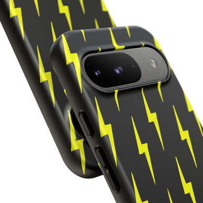 Yellow Lightning Bolt Tough Phone Case | Bold Electric Pattern Case for Iphone, Samsung Galaxy and Pixel
