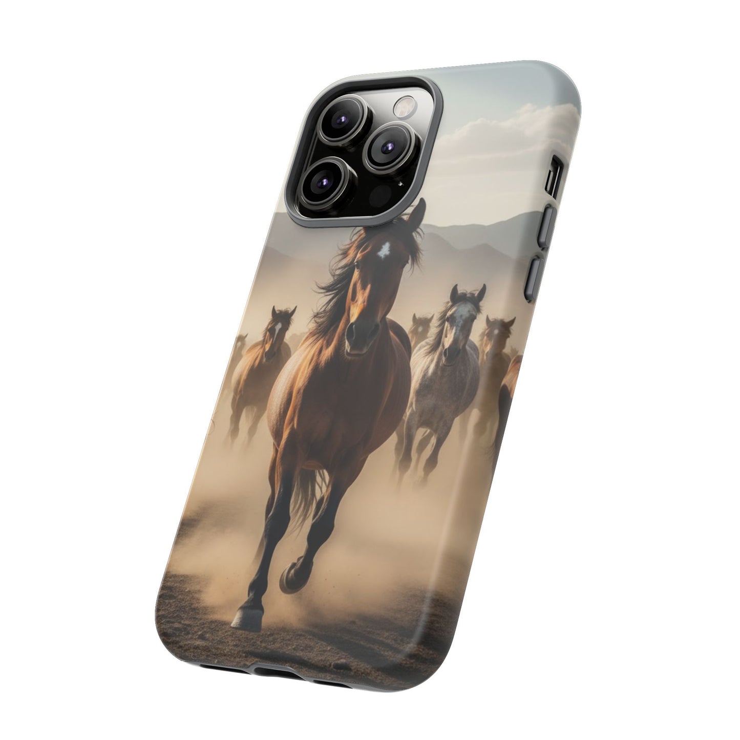 Running Horses Phone Case | Wild Mustang Herd Tough Protective Cover