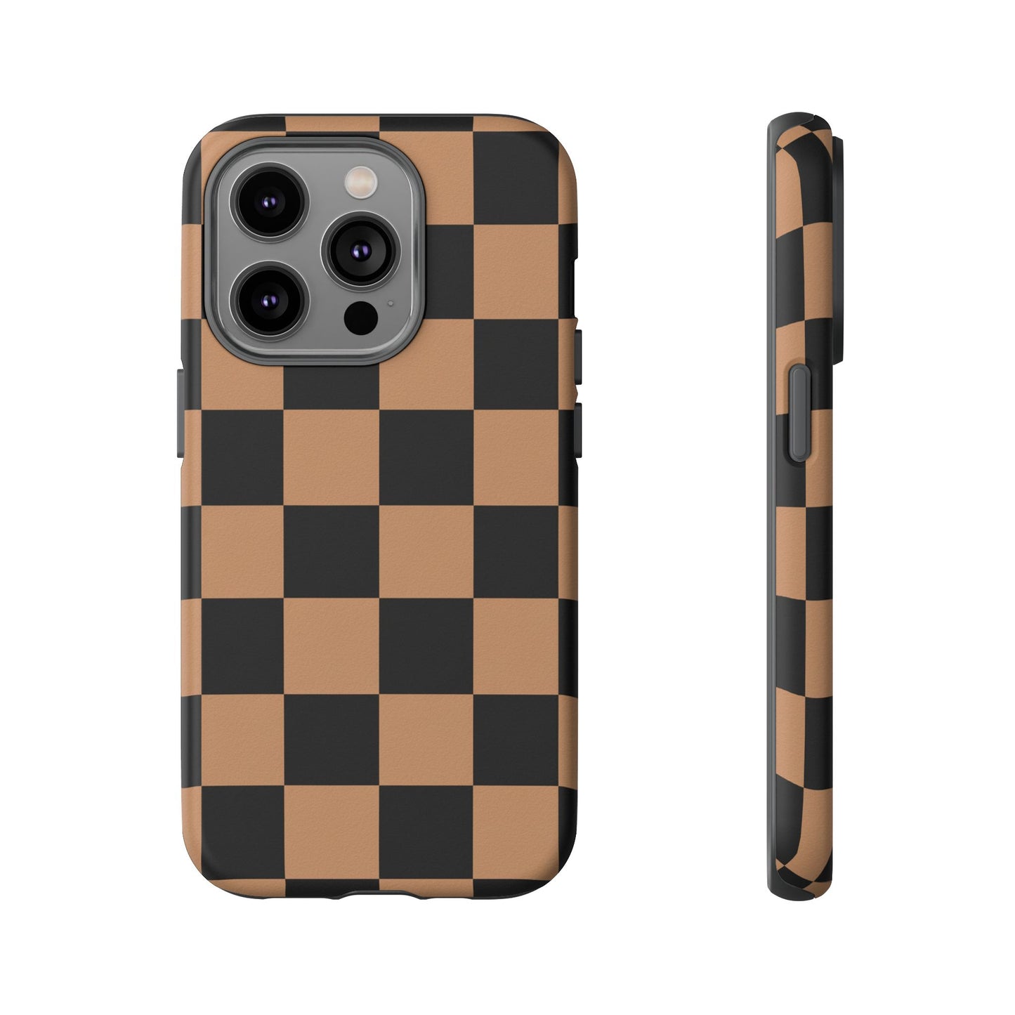Brown Checkerboard Phone Case | Aesthetic Tough Protective Case