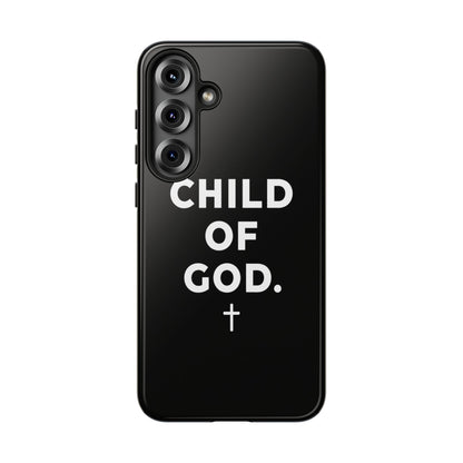 Child of God Phone Case Christian Black Aesthetic Cross Tough Cover