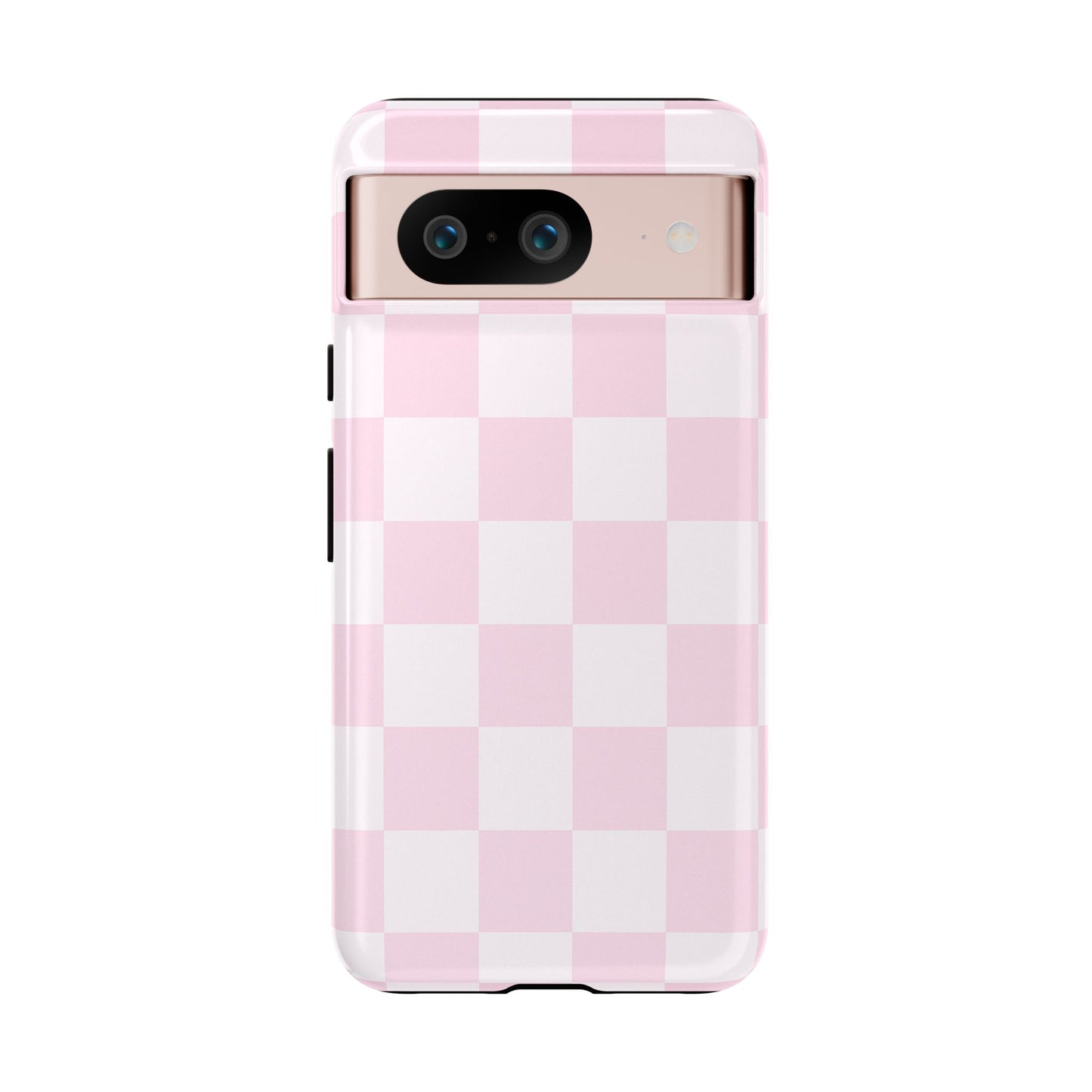 Light Pink Checkerboard Phone Case | Pastel Aesthetic Checkered iPhone & Samsung Tough Case