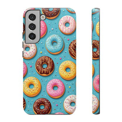 Cute Donut Pattern Phone Case – Colorful Sprinkles Dessert Design for Iphone, Samsung Galaxy and Pixel