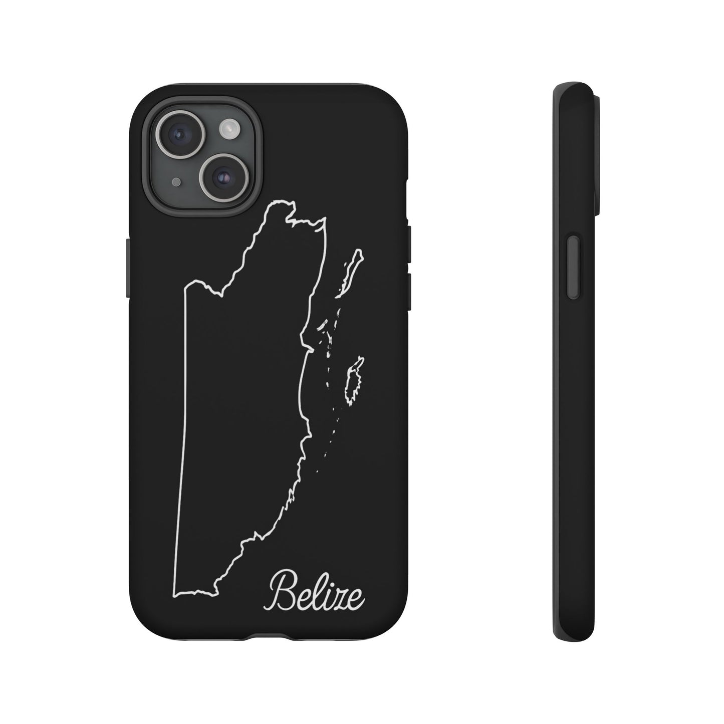 Belize Outline Phone Case – Minimal Country Map Tough Case (iPhone, Samsung, Pixel)