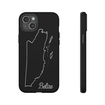 Belize Outline Phone Case – Minimal Country Map Tough Case (iPhone, Samsung, Pixel)
