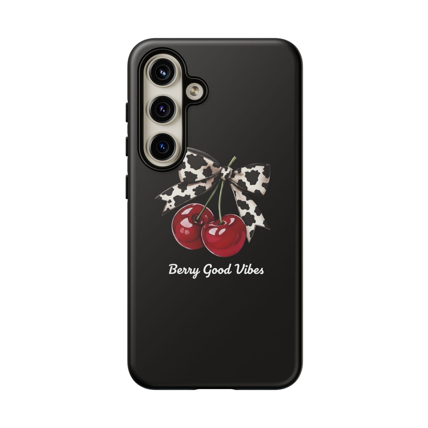 Cherry Cow Print Phone Case | Coquette Bow Aesthetic | Tough Protective Case