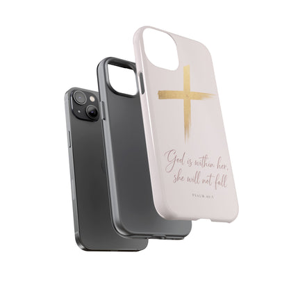 Psalm 46:5 God Is Within Her Christian Cross Phone Case Faith Gift