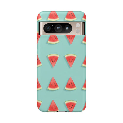 Watermelon Phone Case – Pastel Blue Summer Fruit Tough Case (iPhone, Samsung, Pixel)