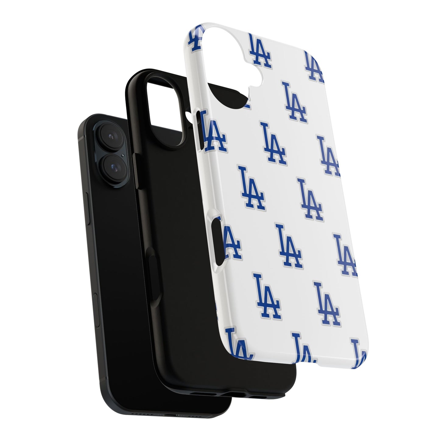 Blue LA Monogram Pattern Phone Case | Minimal Baseball Inspired Tough Cover