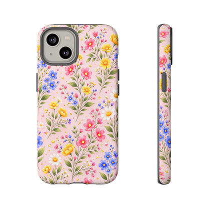 Wildflower Floral Phone Case Vintage Spring Meadow Tough Cover
