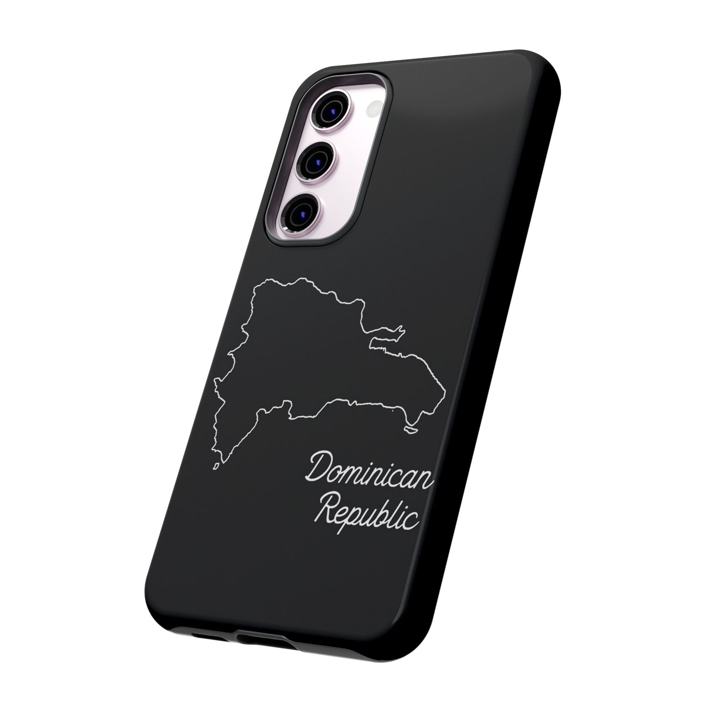 Dominican Republic Outline Phone Case – Minimal Country Map Tough Case (iPhone, Samsung, Pixel)