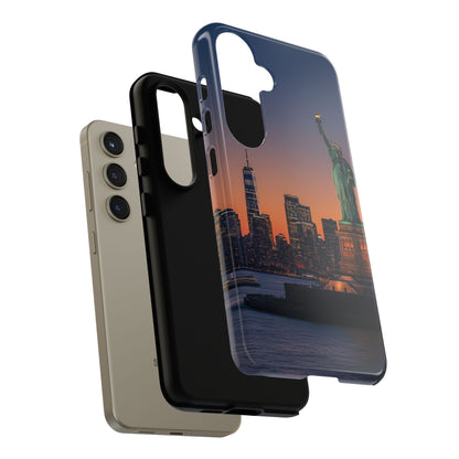 Statue of Liberty Sunset Phone Case – New York City Skyline Travel Aesthetic Tough Case