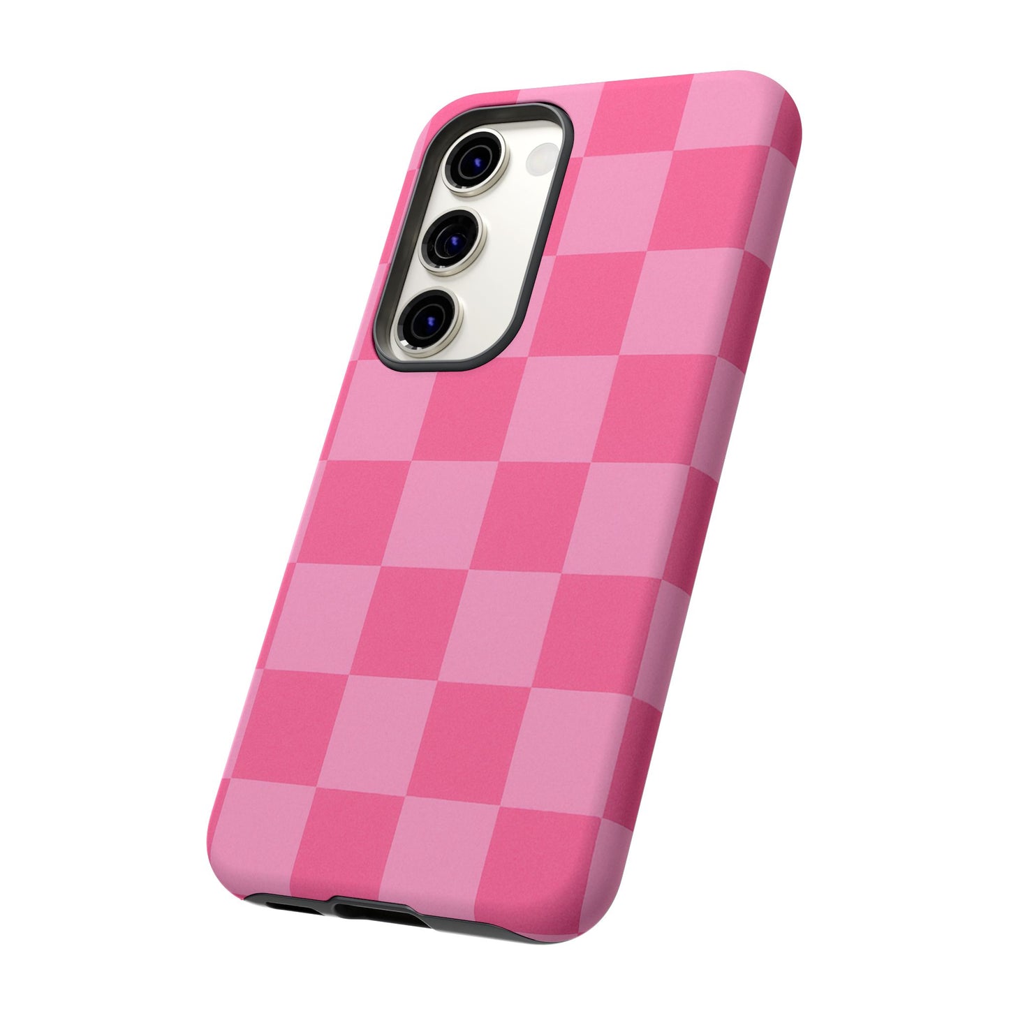 Pink Checkerboard Phone Case | Cute Aesthetic Checkered iPhone & Samsung Tough Case