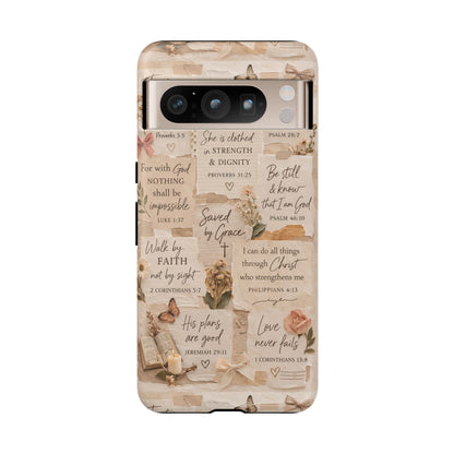 Christian Bible Verse Phone Case | Faith Scripture Aesthetic Floral Christian Case