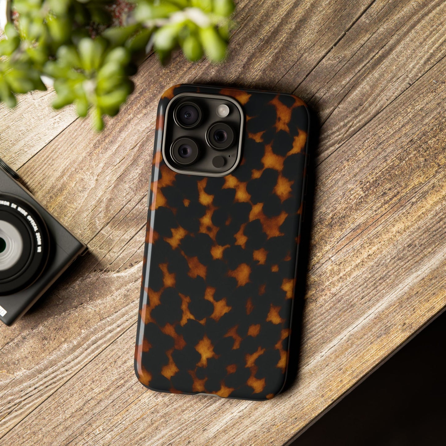 Tortoiseshell Phone Case – Brown Leopard Pattern Luxury Tough Protective Case