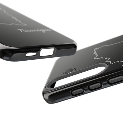 Nicaragua Outline Phone Case – Minimal Country Map Tough Case (iPhone, Samsung, Pixel)