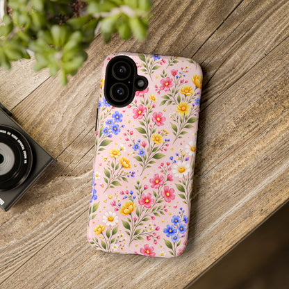 Wildflower Floral Phone Case Vintage Spring Meadow Tough Cover