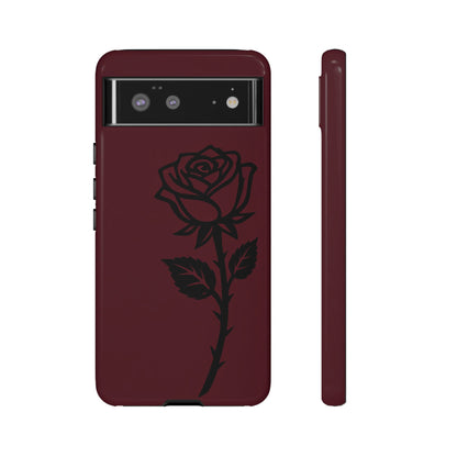 Black Rose Burgundy iPhone Case | Dark Aesthetic Shockproof Protective Cover