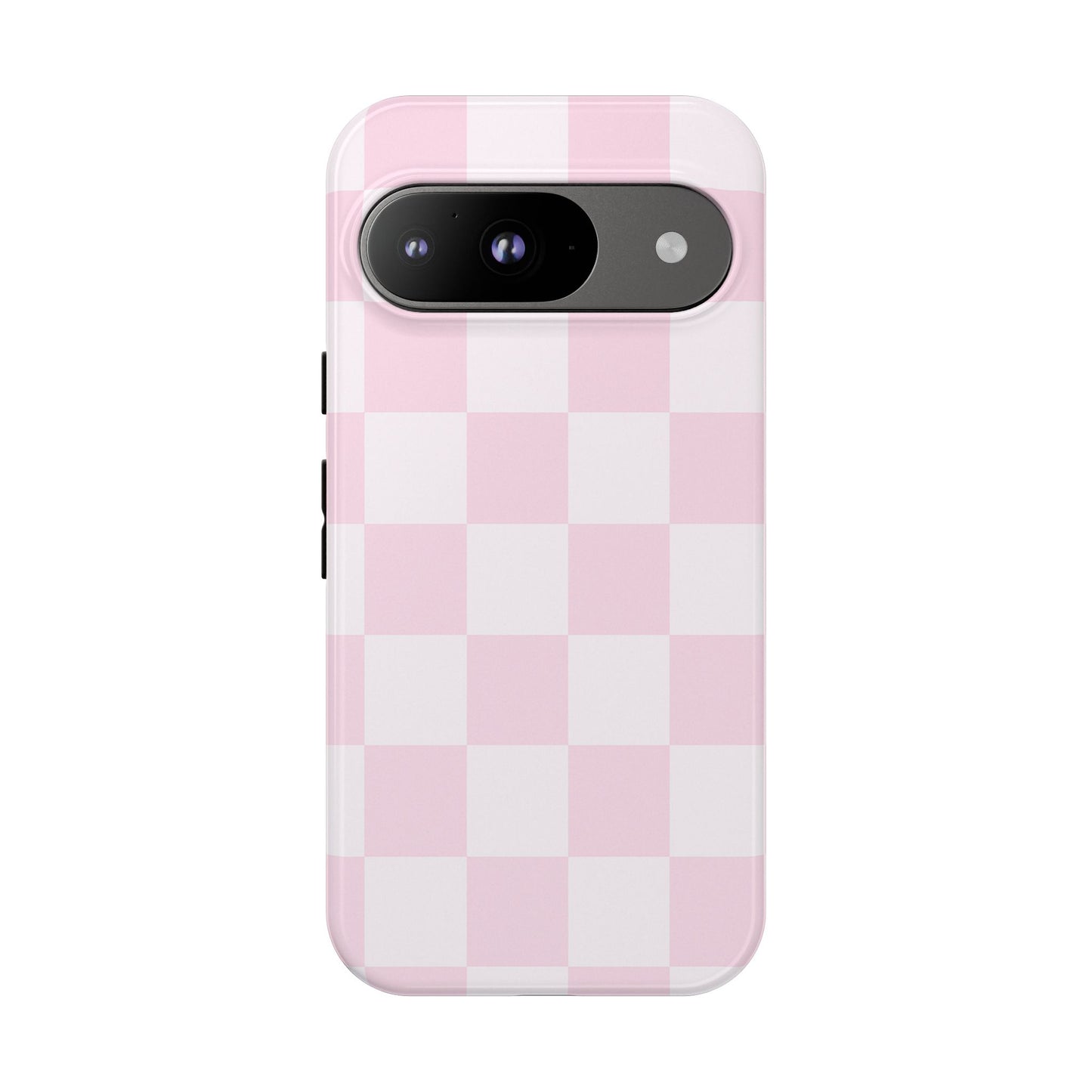 Light Pink Checkerboard Phone Case | Pastel Aesthetic Checkered iPhone & Samsung Tough Case