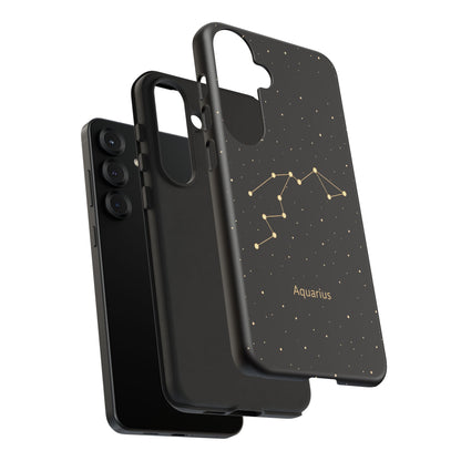Aquarius Zodiac Constellation Phone Case – Luxe Gold Celestial Cover
